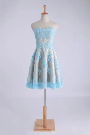 2024 Cocktail Dresses Sweetheart A-Line Tulle With Applique