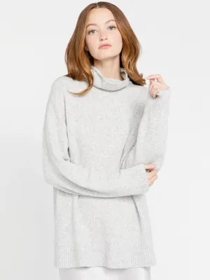 Alice   Olivia - Lucile Turtleneck Tunic Sweater LT Heather Grey