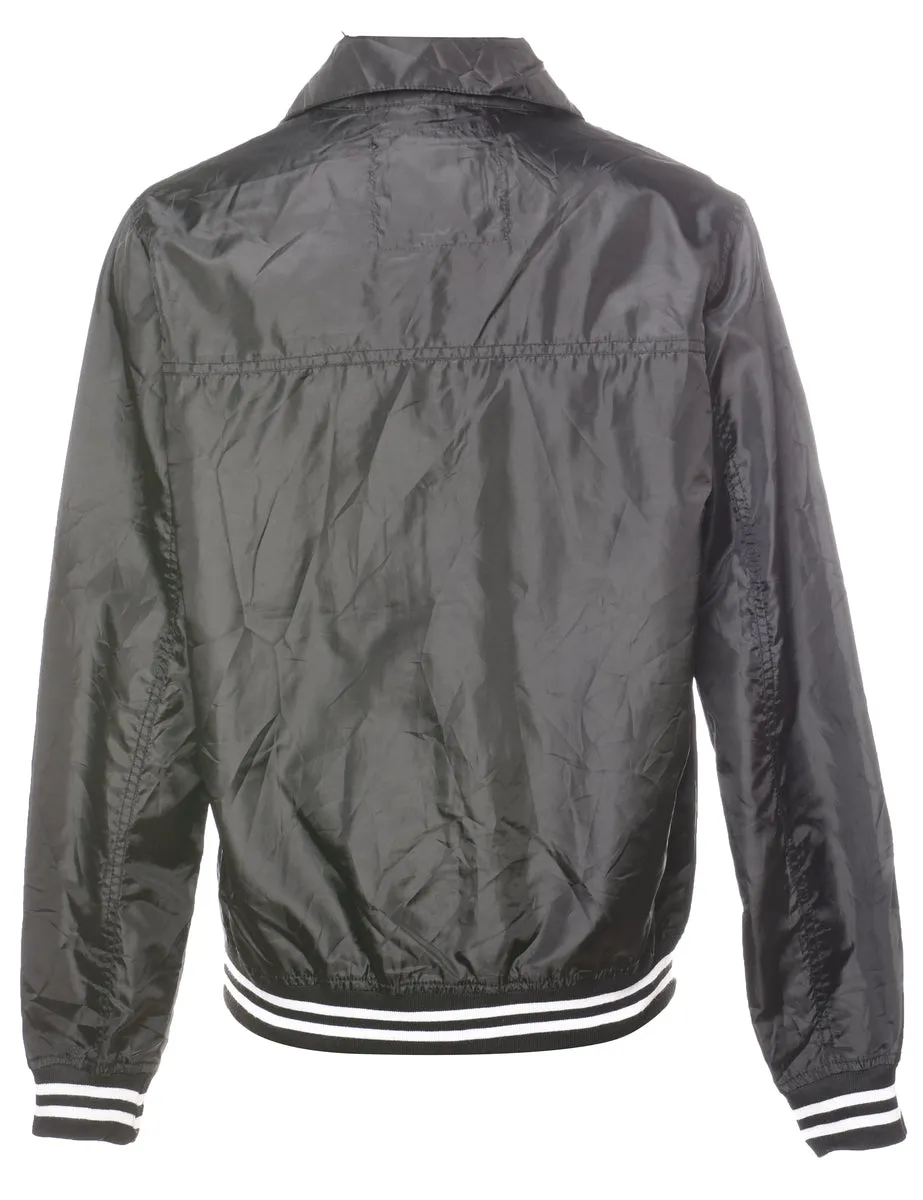 Black & Red Contrast Zip-Front Jacket - M