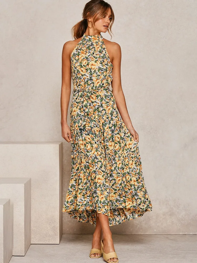 Boho Chic Halter Maxi Dress