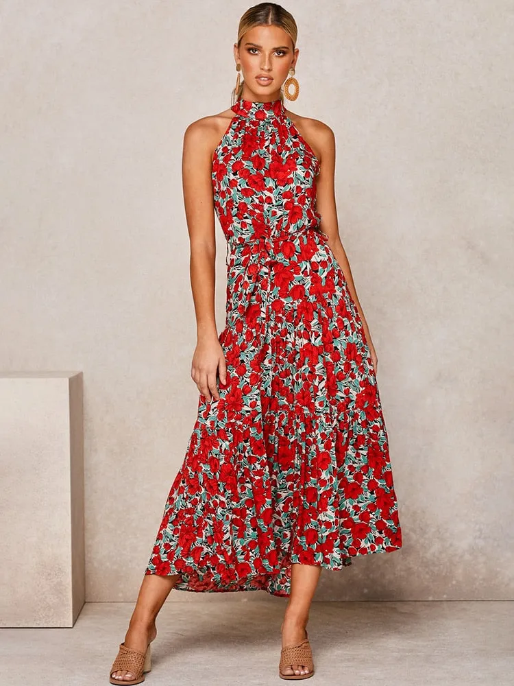 Boho Chic Halter Maxi Dress
