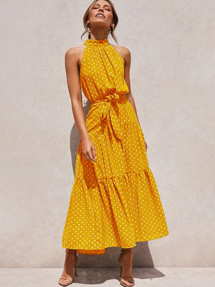 Boho Chic Halter Maxi Dress