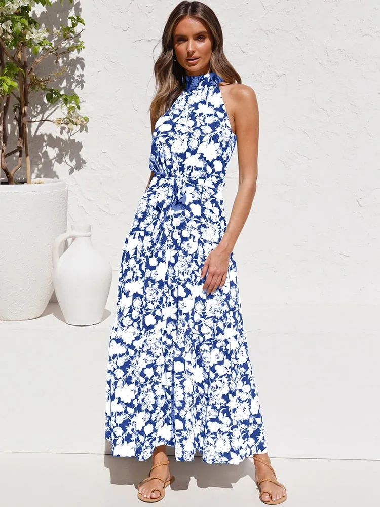 Boho Chic Halter Maxi Dress