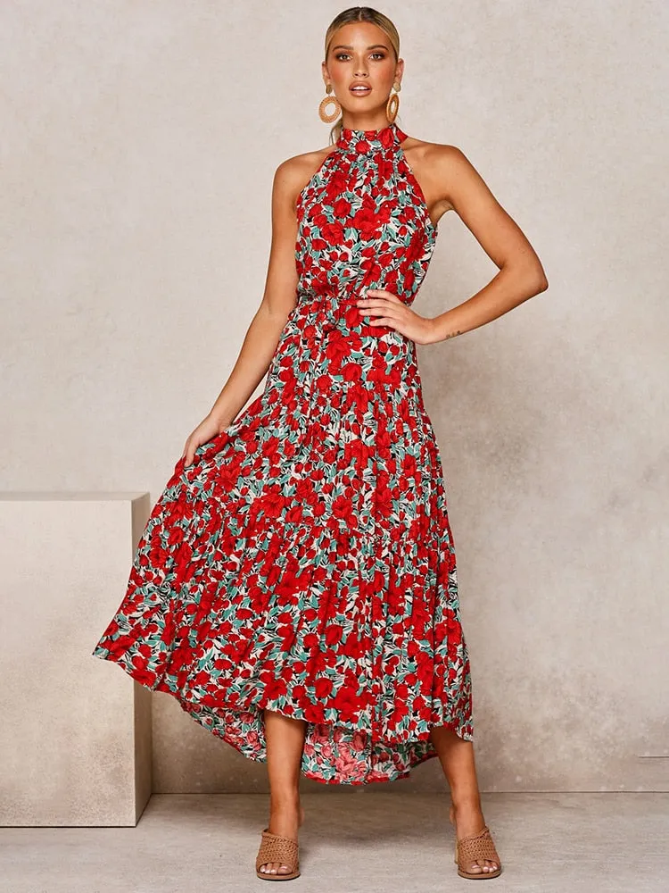 Boho Chic Halter Maxi Dress