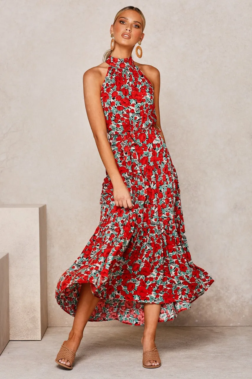 Boho Chic Halter Maxi Dress