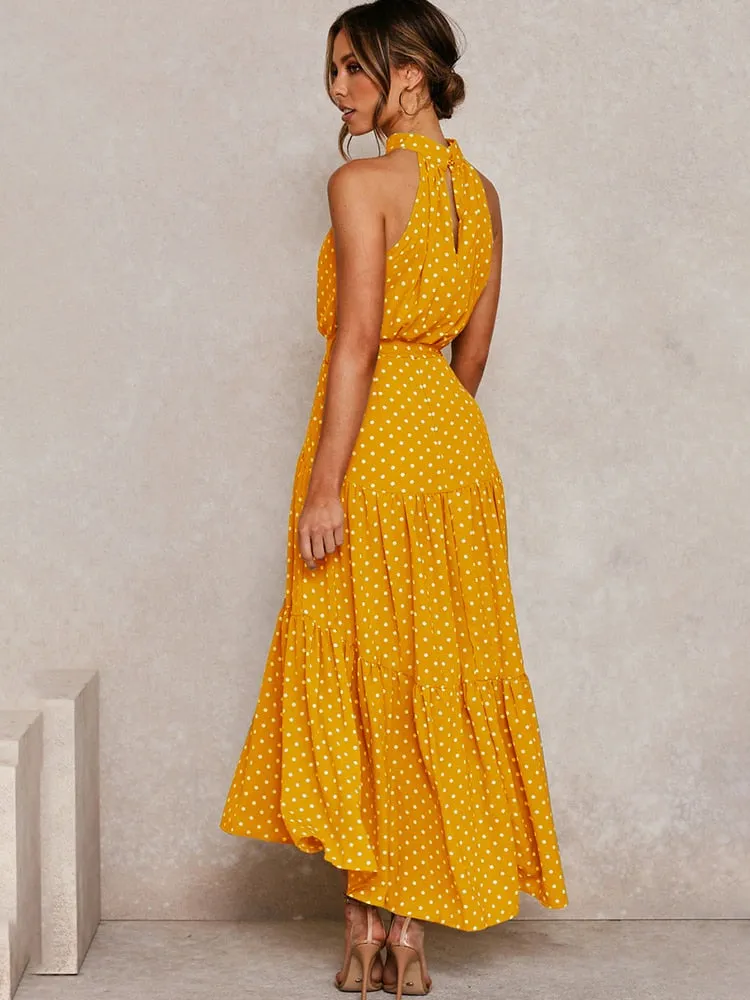Boho Chic Halter Maxi Dress