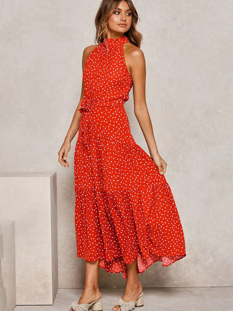Boho Chic Halter Maxi Dress