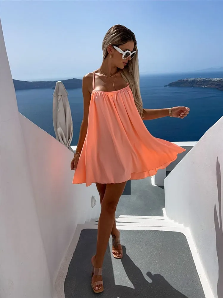 Boho Chic Sleeveless Loose Mini Dress