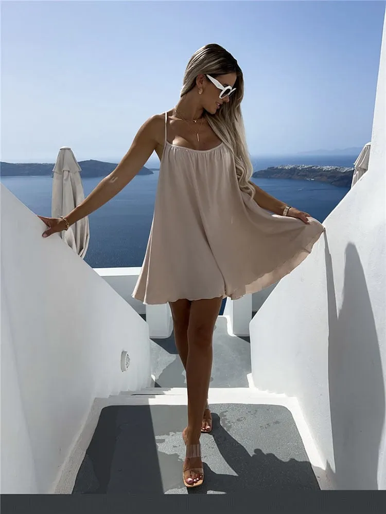 Boho Chic Sleeveless Loose Mini Dress