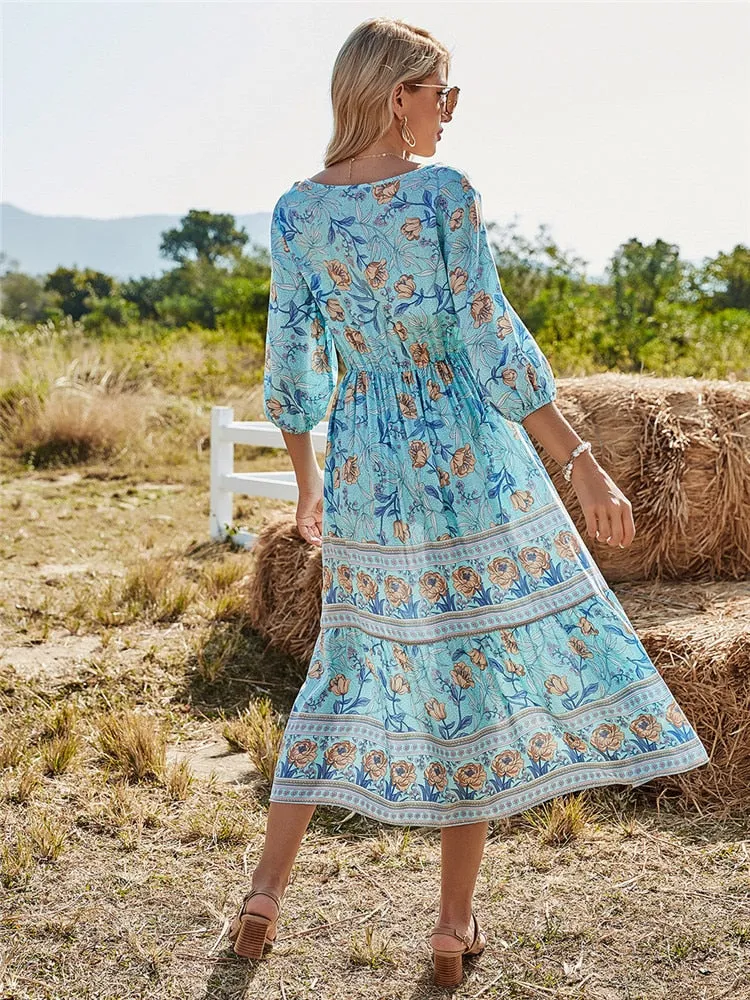 Boho Chic Spring Maxi Dress