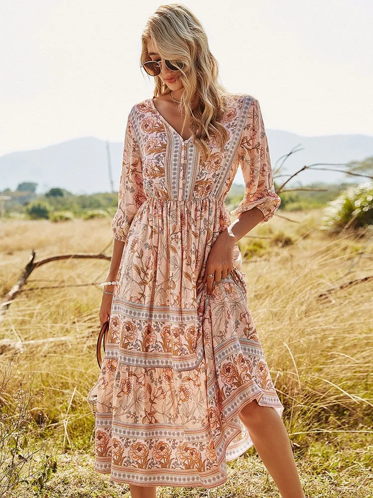 Boho Chic Spring Maxi Dress
