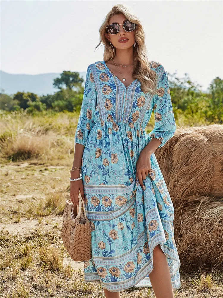 Boho Chic Spring Maxi Dress