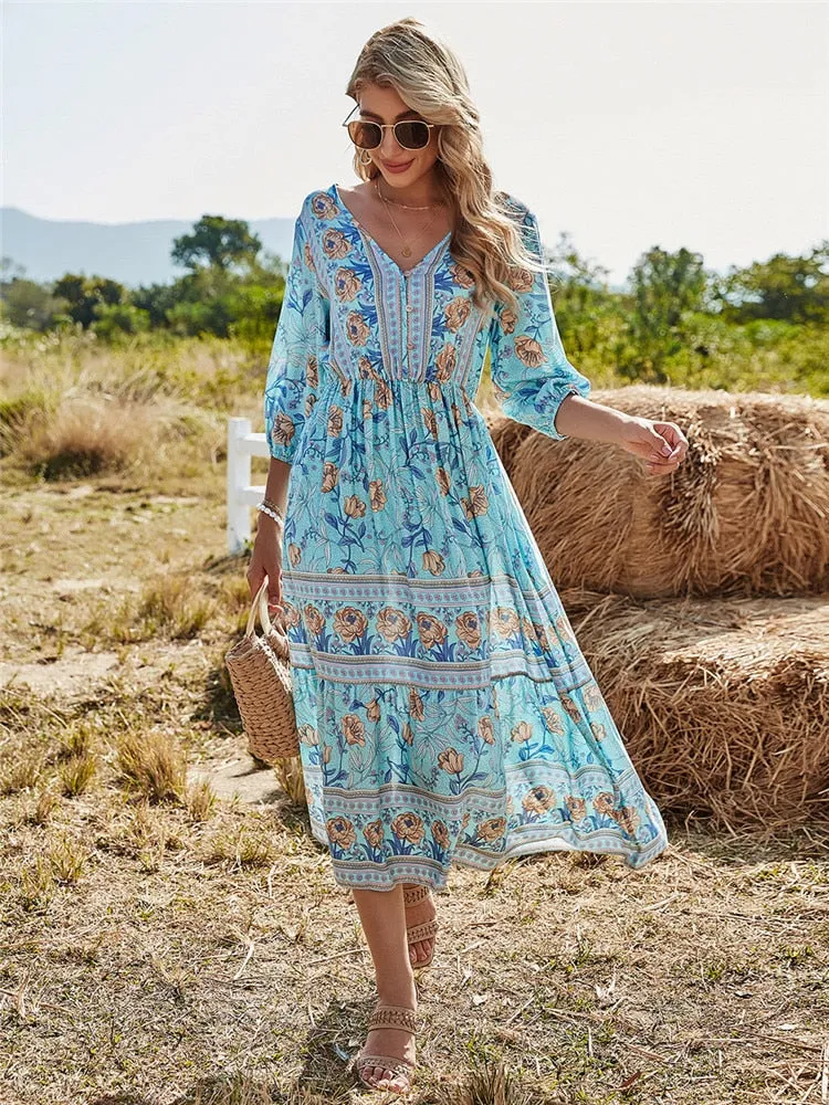 Boho Chic Spring Maxi Dress