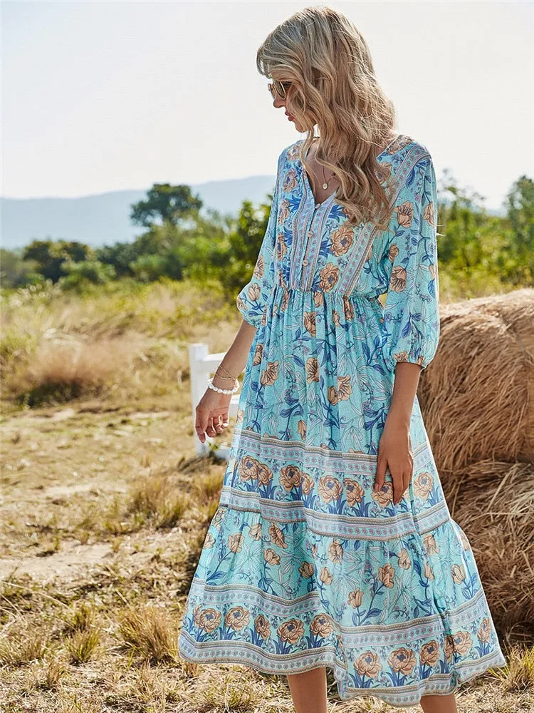 Boho Chic Spring Maxi Dress