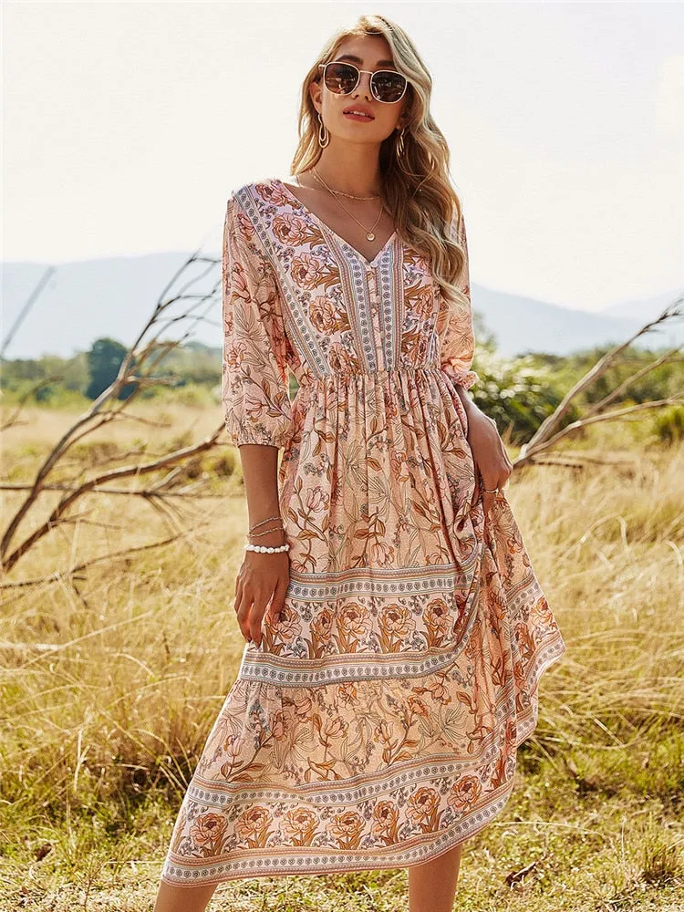 Boho Chic Spring Maxi Dress