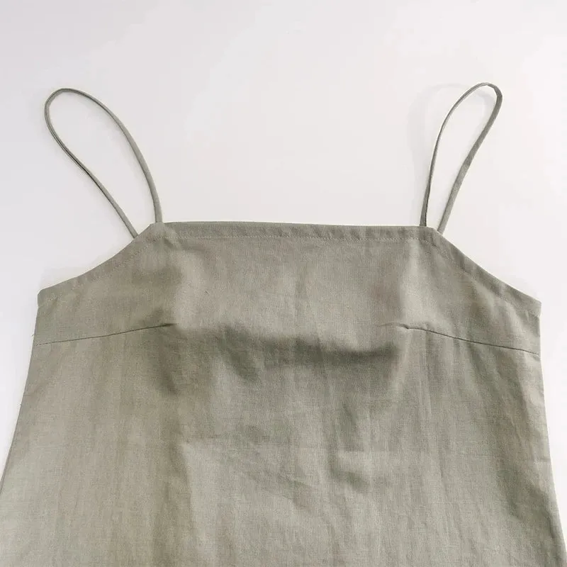 Chic Casual Linen Sexy Sleeveless Dress