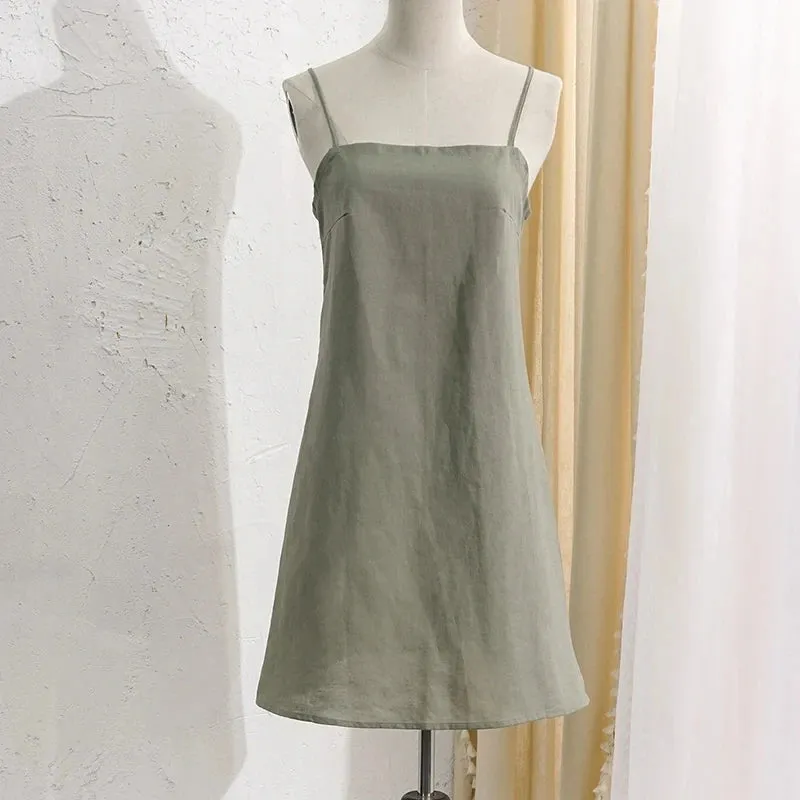 Chic Casual Linen Sexy Sleeveless Dress