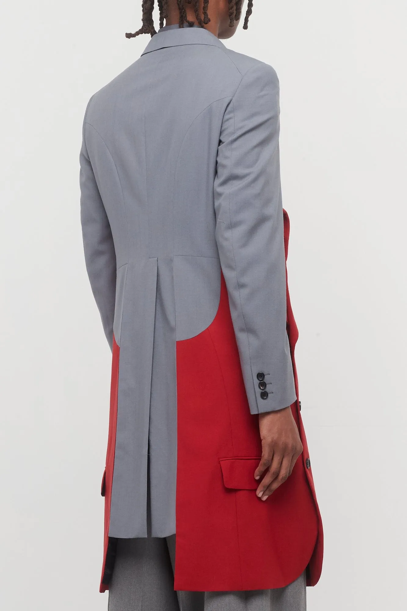 Comme Des Garçons Homme Plus Reconstructed Blazer in Grey and Red