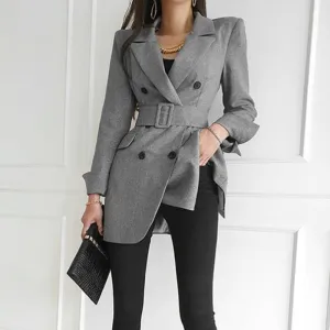 Double-Breasted Button Blazer With Blazer