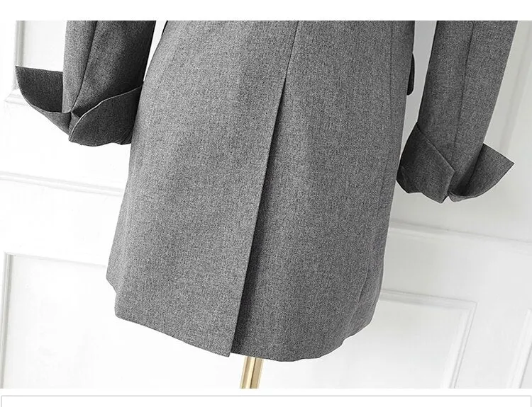 Double-Breasted Button Blazer With Blazer