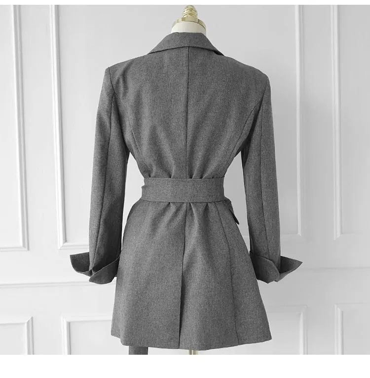 Double-Breasted Button Blazer With Blazer