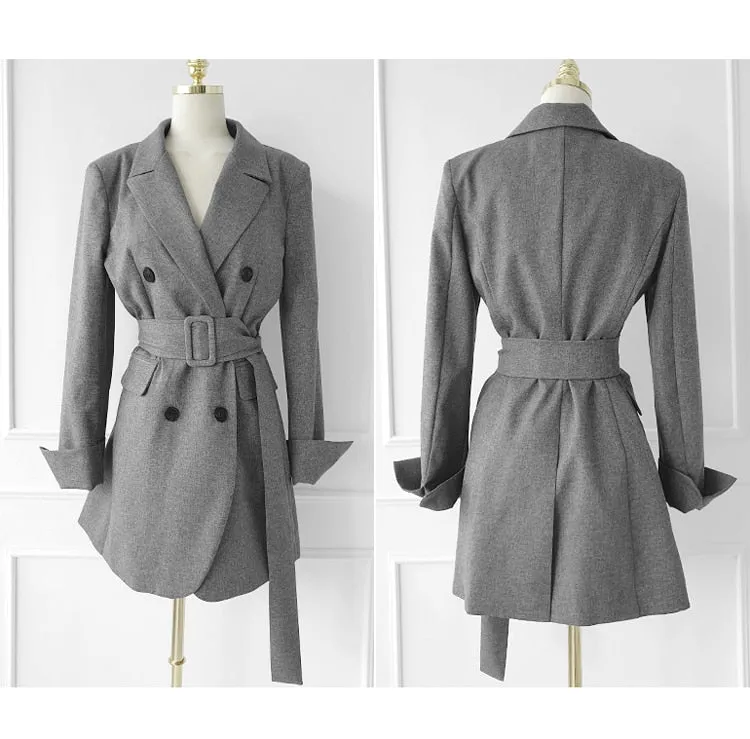 Double-Breasted Button Blazer With Blazer