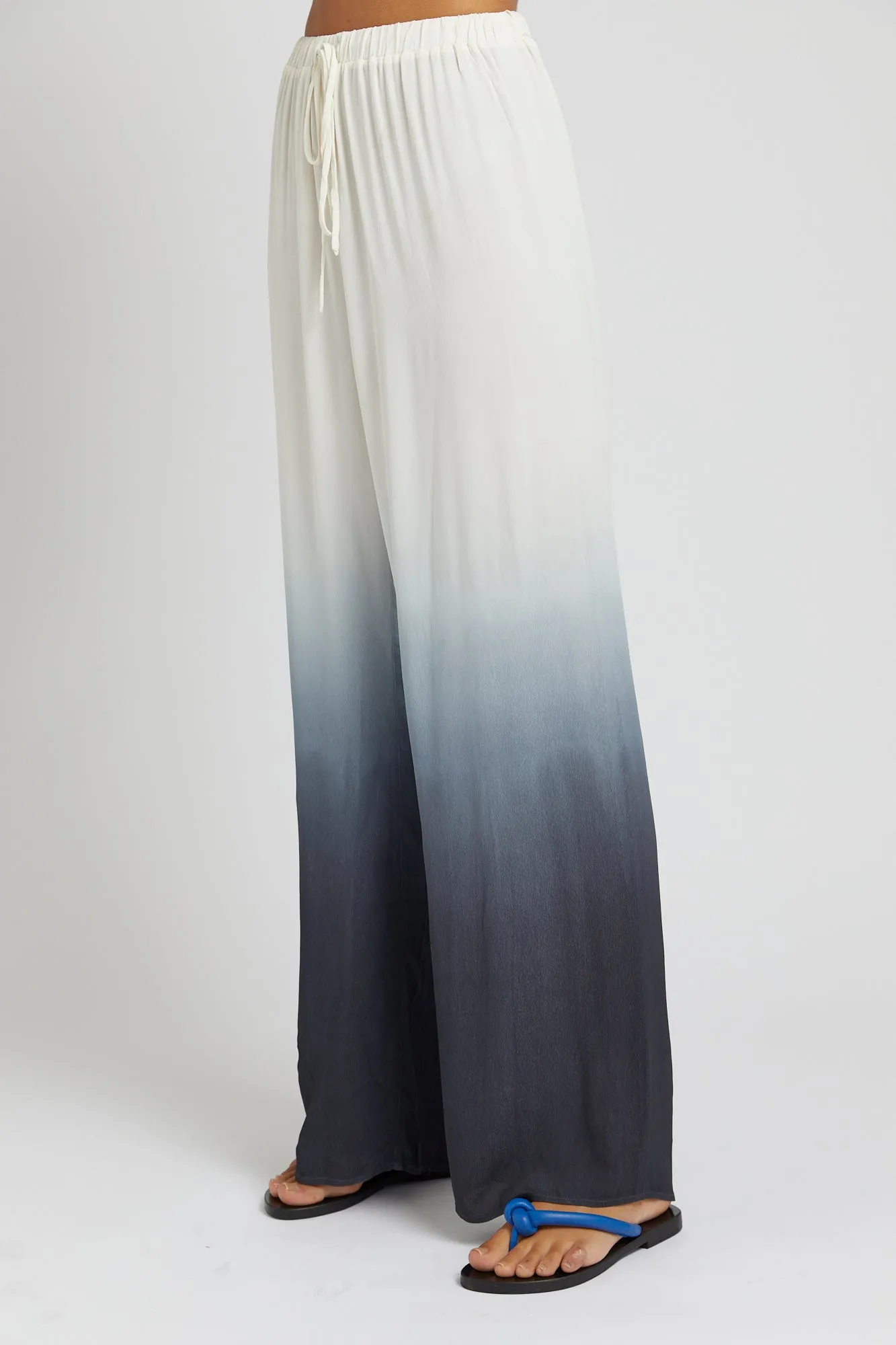 ELASTIC WAIST DRAWSTRING PANT- CHARCOAL FADE