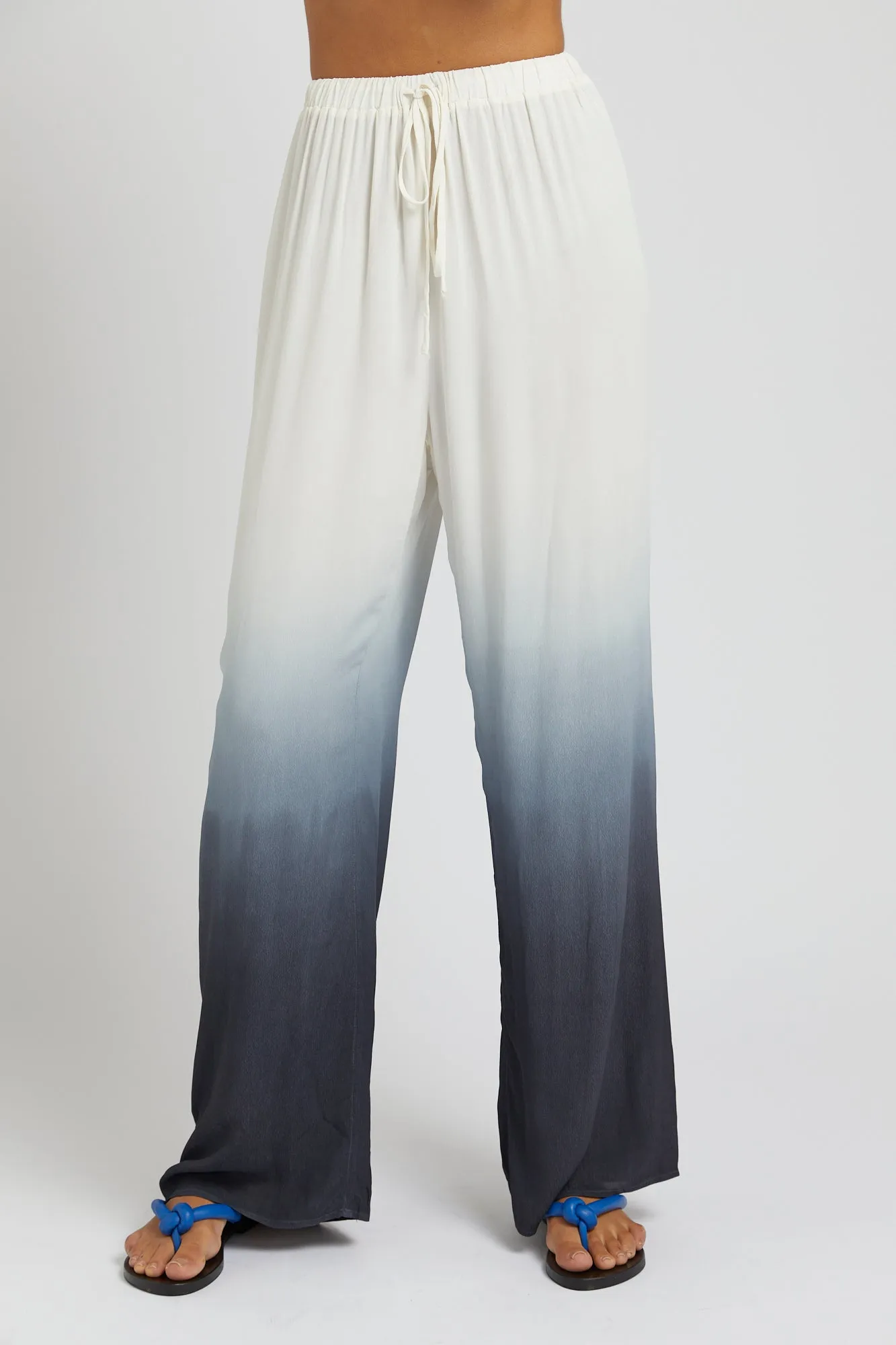 ELASTIC WAIST DRAWSTRING PANT- CHARCOAL FADE