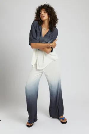 ELASTIC WAIST DRAWSTRING PANT- CHARCOAL FADE