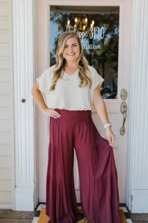 FINAL SALE Swiss Dot Flowy Ruffle Pants