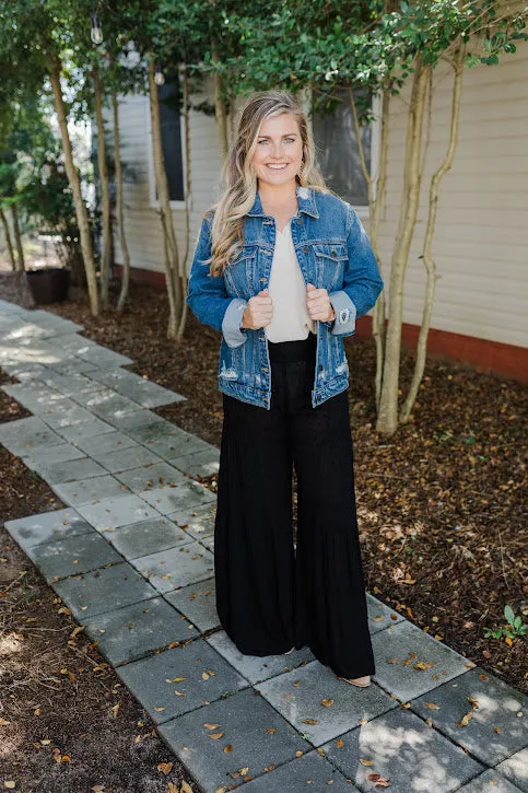 FINAL SALE Swiss Dot Flowy Ruffle Pants