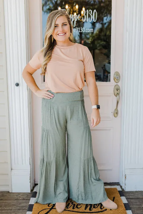FINAL SALE Swiss Dot Flowy Ruffle Pants