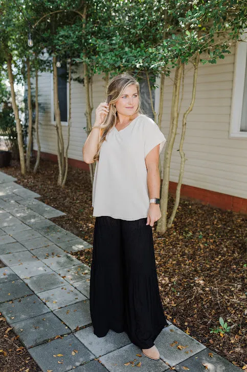 FINAL SALE Swiss Dot Flowy Ruffle Pants