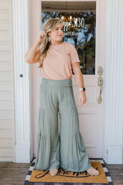 FINAL SALE Swiss Dot Flowy Ruffle Pants