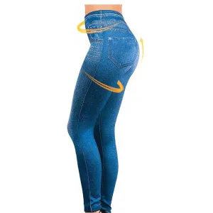 Hayoha 2017 Leggings Jeans for Women Denim Pants with Pocket Slim Leggings Women Fitness Plus Size Leggins S-XXL Black/Gray/Blue