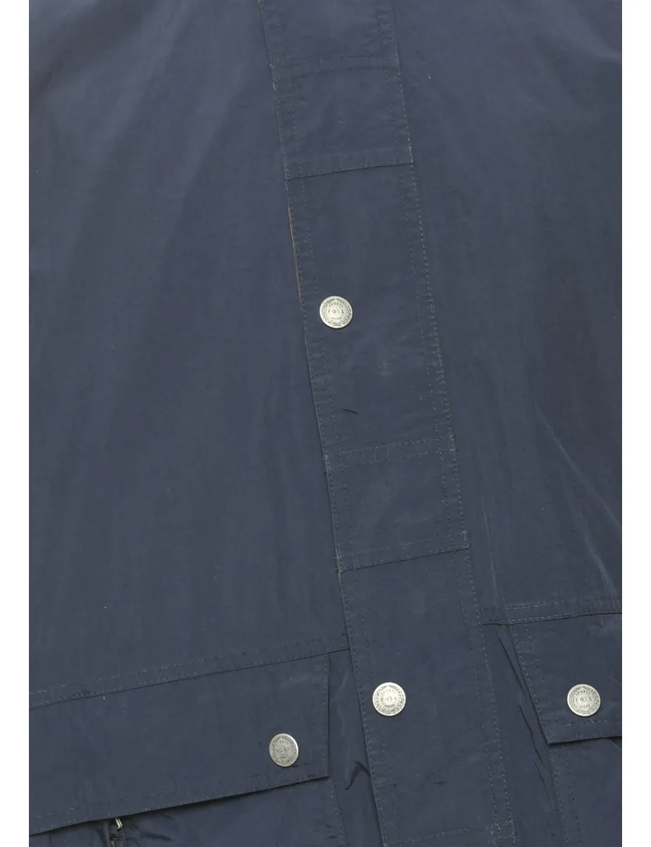 Navy & Yellow Nylon Jacket - S