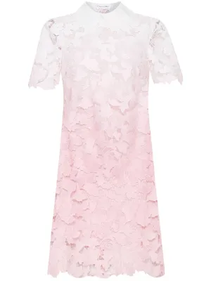 Ombre Peony Guipure Shift Dress