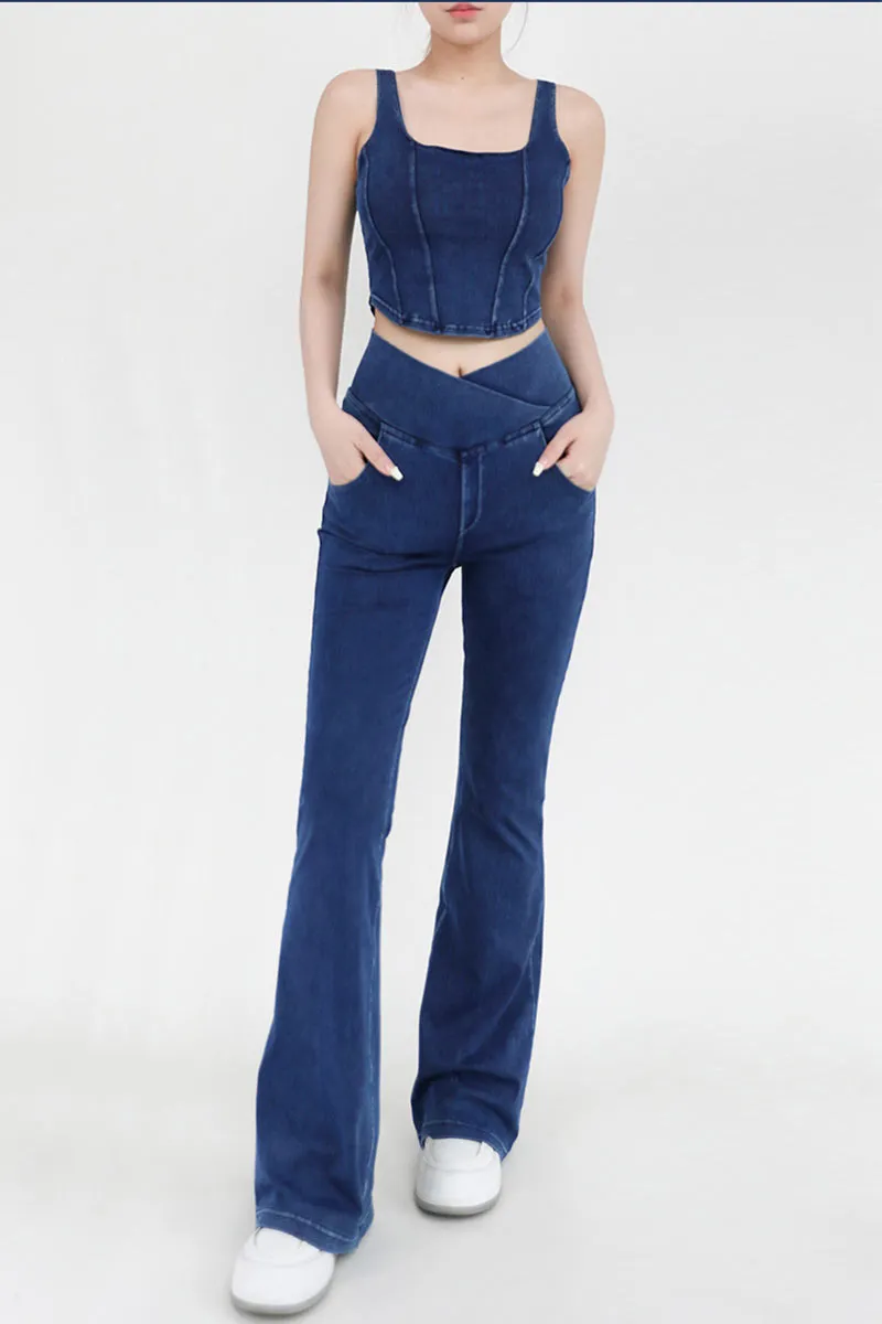 PK0682 Bootcut Workout Denim Pants