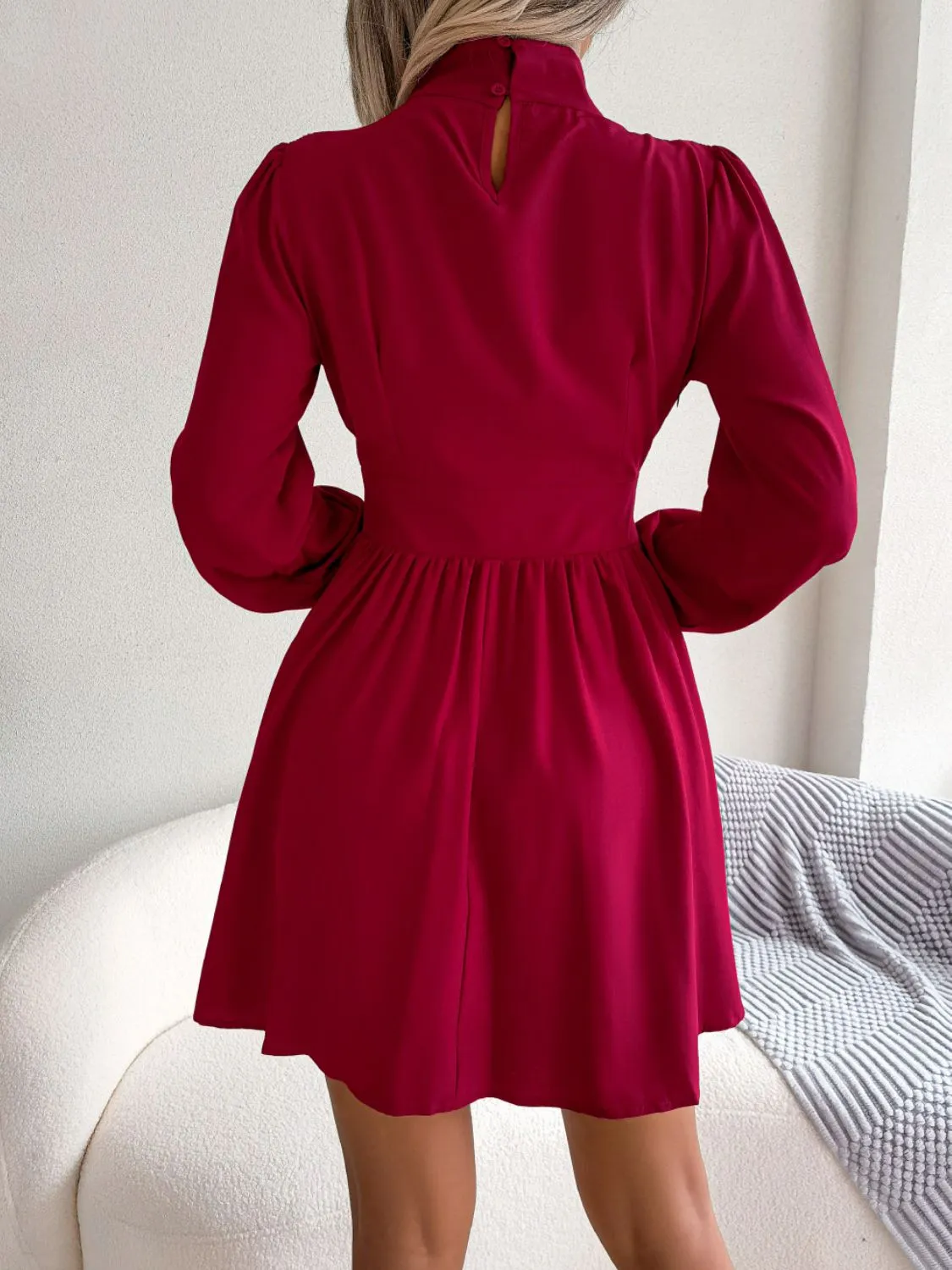 Turtleneck A-Line Mini Dress