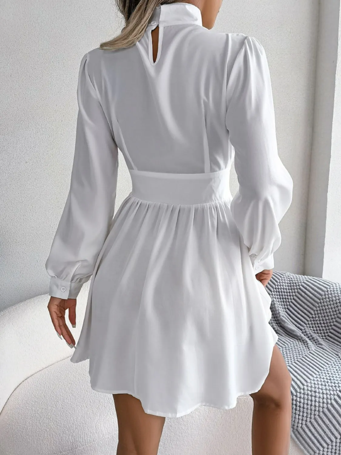 Turtleneck A-Line Mini Dress