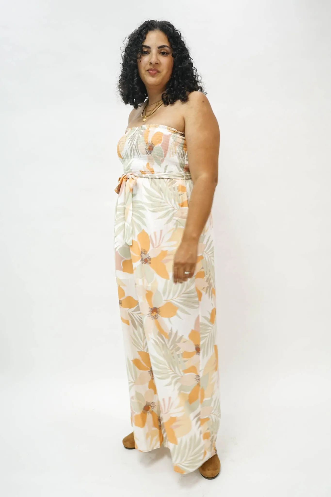 Valencia Floral Strapless Jumpsuit