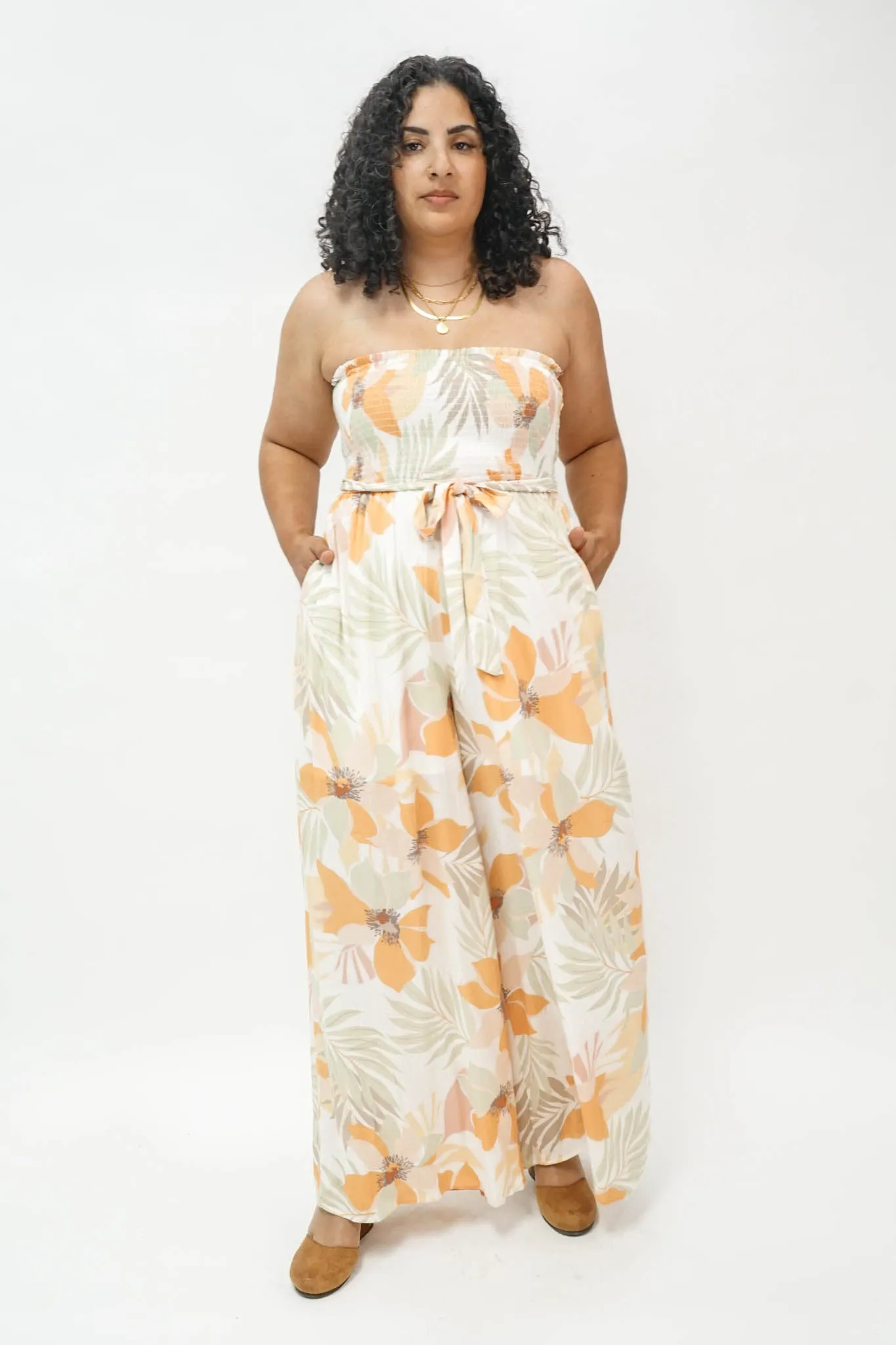 Valencia Floral Strapless Jumpsuit