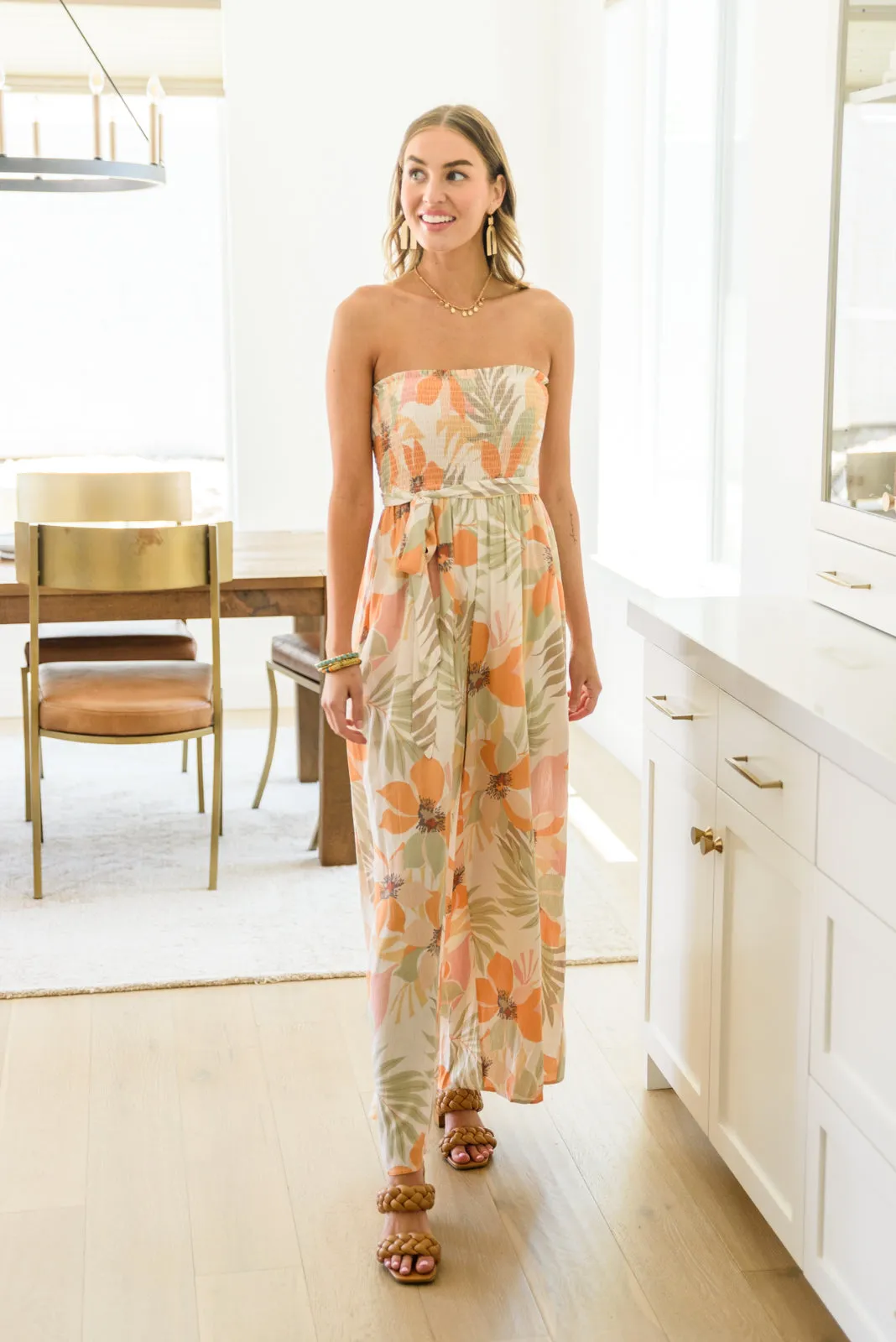 Valencia Floral Strapless Jumpsuit
