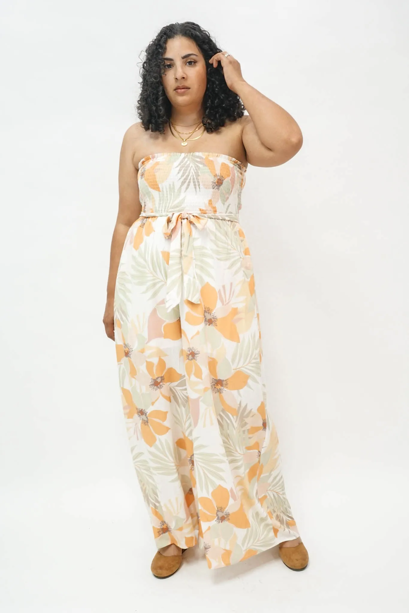 Valencia Floral Strapless Jumpsuit